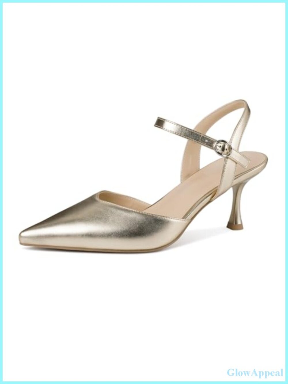 Rhinestone Kitten Heel Pumps Closed Toe Buckle